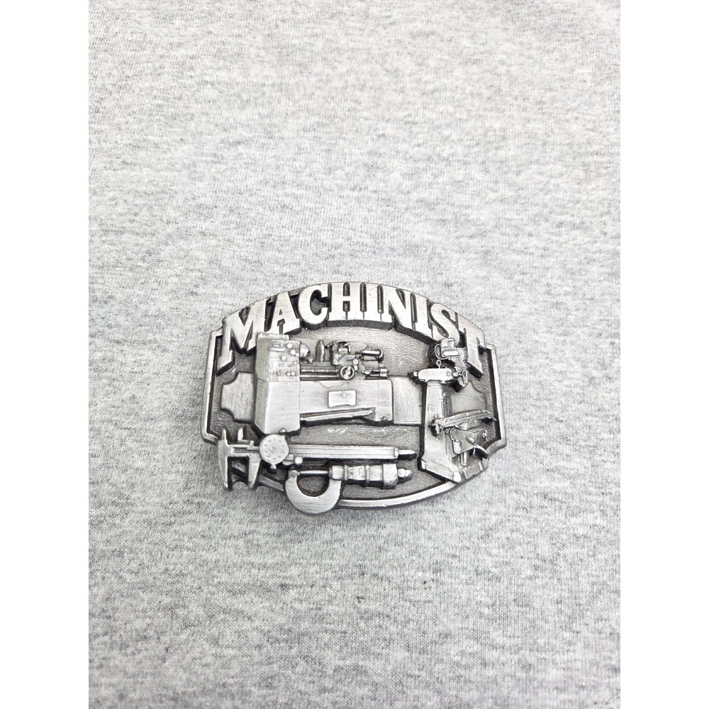 Vintage 1987 Siskiyou Machinist Manufacturing Working Class Pewter Belt Buckle